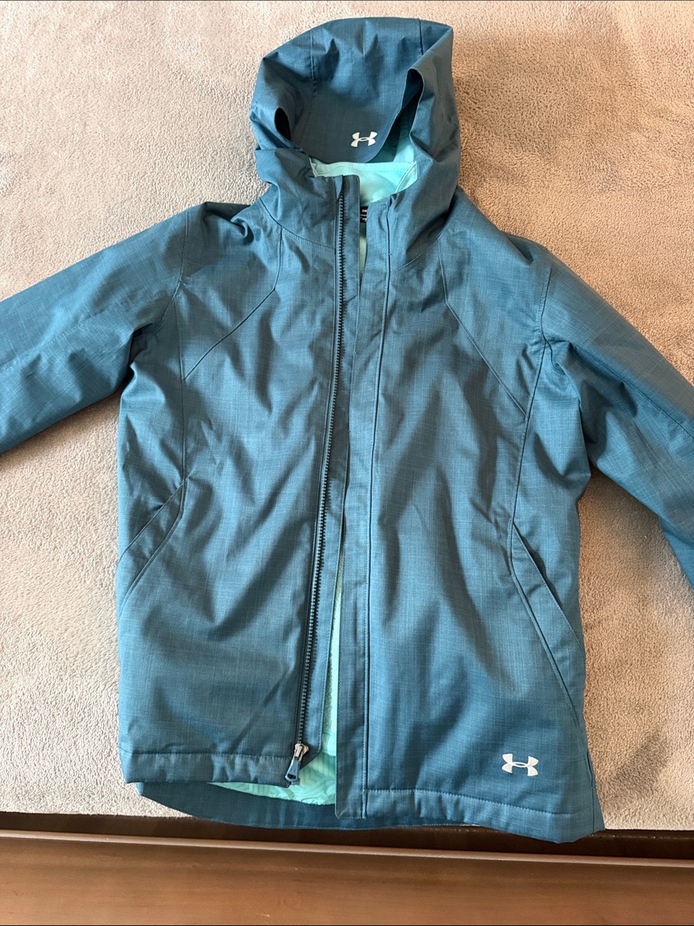 Under Armour Teal Hooded Women's Raincoat